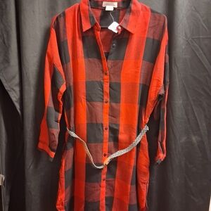 Passport Red and Black Plaid Dress